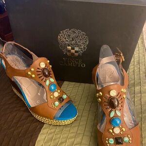 Vince Camuto platforms. Multicolored. Never worn.